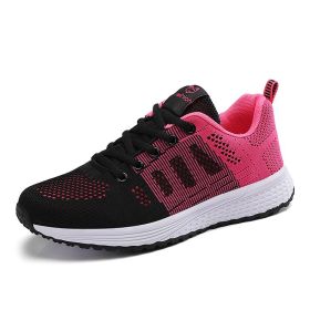 New Women Fashion Running Sneakers Platform Solid Color Flats Ladies Shoes Casual Breathable Wedge Heel Women Walking Sneaker (Shoe Size: 35, Color: 1721-Black wh Rose)