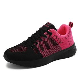 New Women Fashion Running Sneakers Platform Solid Color Flats Ladies Shoes Casual Breathable Wedge Heel Women Walking Sneaker (Shoe Size: 39, Color: 1721-Black Rose)