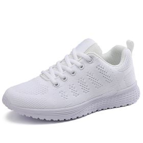 New Women Fashion Running Sneakers Platform Solid Color Flats Ladies Shoes Casual Breathable Wedge Heel Women Walking Sneaker (Shoe Size: 41, Color: 1721-white)