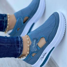 Womens Sneakers Casual Shoes Ladies Running Shoes Female Platform Shoes Mesh Breathable Comfort Women Sport Shoes Tennis (Shoe Size: 42, Color: Blue)