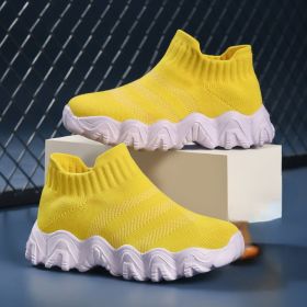 Kids Mesh Casual Slip-on Shoes 26-40 Breathable Boys Girls Middle Big Children Sneakers Outdoor Comfortable Spring Summer Autumn (Color: YELLOW, size: 27)