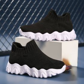 Kids Mesh Casual Slip-on Shoes 26-40 Breathable Boys Girls Middle Big Children Sneakers Outdoor Comfortable Spring Summer Autumn (Color: Black, size: 35)