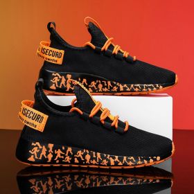 New Women Fashion Running Sneakers Platform Solid Color Flats Ladies Shoes Casual Breathable Wedge Heel Women Walking Sneaker (Shoe Size: 39, Color: G183-1-Black orange)