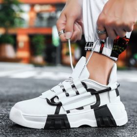 New Men Boys Student Breathable Sneakers Mesh Air Cushion Shock Absorbing Campus Outdoor Running Shoes Fashion Casual Sport Soft (Color: White, size: 42)