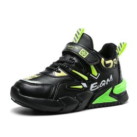 Children's Sneakers Boys Basketball Sneakers Boys High Quality Comfortable Running Children's Shoes Casual Children's Shoes (Color: dark green, size: 31)