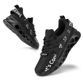 Fashion Men Women Non-slip Lightweight Air Mesh Breathable Casual Sneakers Shock-absorbing Running Jogging Walking Sports Shoes (Color: Black, size: 44)