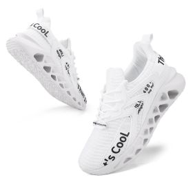 Fashion Men Women Non-slip Lightweight Air Mesh Breathable Casual Sneakers Shock-absorbing Running Jogging Walking Sports Shoes (Color: White, size: 42)