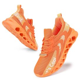 Fashion Men Women Non-slip Lightweight Air Mesh Breathable Casual Sneakers Shock-absorbing Running Jogging Walking Sports Shoes (Color: orange, size: 37)