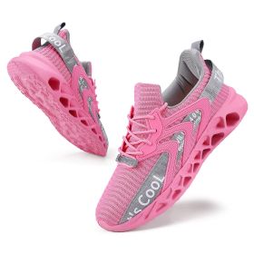 Fashion Men Women Non-slip Lightweight Air Mesh Breathable Casual Sneakers Shock-absorbing Running Jogging Walking Sports Shoes (Color: Pink, size: 41)