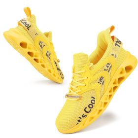 Fashion Men Women Non-slip Lightweight Air Mesh Breathable Casual Sneakers Shock-absorbing Running Jogging Walking Sports Shoes (Color: YELLOW, size: 37)