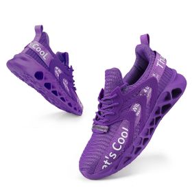 Fashion Men Women Non-slip Lightweight Air Mesh Breathable Casual Sneakers Shock-absorbing Running Jogging Walking Sports Shoes (Color: Purple, size: 41)
