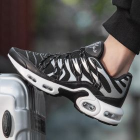 New Arrival Cushion Mesh Breathable Running Shoes Army Green Light Summer Walking Shoes Men Women Sneakers Hombre Big Size 39-47 (Color: 8910 black white, size: 45)