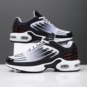 Mens Sport Running Shoes Summer Breathable Mesh Walking Jogging Athletic Sneakers Lightweight Outdoor Male Trainer Hombre Shoes (Color: white black red H218, size: 45)