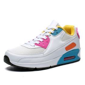 Mens Sneakers Arrival Running Shoes Lover Gym Shoes Light Breathe Comfort Outdoor Air Cushion Couple Jogging Hombre Shoes 36-47 (Color: White red, size: 44)