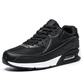 Mens Sneakers Arrival Running Shoes Lover Gym Shoes Light Breathe Comfort Outdoor Air Cushion Couple Jogging Hombre Shoes 36-47 (Color: BLACK WHITE, size: 44)