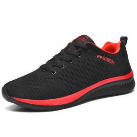 New Arrival Cushion Mesh Breathable Running Shoes Army Green Light Summer Walking Shoes Men Women Sneakers Hombre Big Size 39-47 (Color: 9088 black red, size: 43)