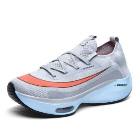 Couples Running Sport Shoes Men Women Jogging Shoes Women's Platforms Walking Sneaker Light Men Air Cushion Marathon Race Shoes (Color: gray 2032, size: 44)