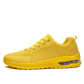 Women and Men Sneakers Breathable Running Shoes Outdoor Sport Fashion Comfortable Casual Couples Gym Mens Shoes Zapatos De Mujer (Color: YELLOW, size: 46)