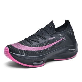 Couples Running Sport Shoes Men Women Jogging Shoes Women's Platforms Walking Sneaker Light Men Air Cushion Marathon Race Shoes (Color: rose red 2032, size: 40)