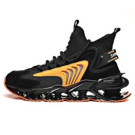 Men Shoes Sneakers Male Tenis Luxury Summer Mens Shoes Trainer Sport Shoes Fashion Outdoor Running Shoes for Men Zapatos Hombre (Color: Black orange, size: 46)