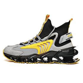 Men Shoes Sneakers Male Tenis Luxury Summer Mens Shoes Trainer Sport Shoes Fashion Outdoor Running Shoes for Men Zapatos Hombre (Color: black gray yellow, size: 45)