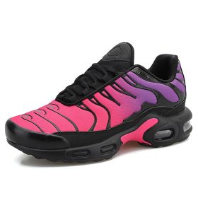 Professional Air Cushion Mesh Breathable Running Shoes Mens Womens Training Sneakers Black Platform Jogging Sneakers Zapatillas (Color: Rose Red, size: 46)
