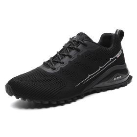 High Quality Big Size 50 Men Shoes Sneakers Comfortable Outdoor Running Walking Trainer Sports Shoes Man Green Black Hombre (Color: Black, size: 45)