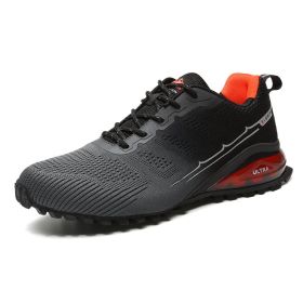 High Quality Big Size 50 Men Shoes Sneakers Comfortable Outdoor Running Walking Trainer Sports Shoes Man Green Black Hombre (Color: gray black, size: 43)