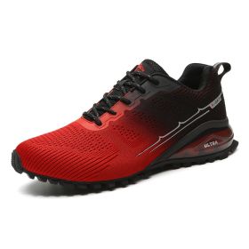 High Quality Big Size 50 Men Shoes Sneakers Comfortable Outdoor Running Walking Trainer Sports Shoes Man Green Black Hombre (Color: Black red, size: 43)