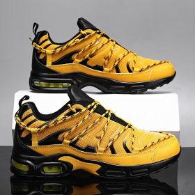 Men Running Shoes Breathable Outdoor Sports Light Sneakers for Male Comfortable Athletic Cushion Tenis Training Footwear Hombre (Color: yellow 106, size: 42)