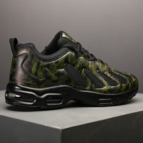 Men Running Shoes Breathable Outdoor Sports Light Sneakers for Male Comfortable Athletic Cushion Tenis Training Footwear Hombre (Color: green C857, size: 41)