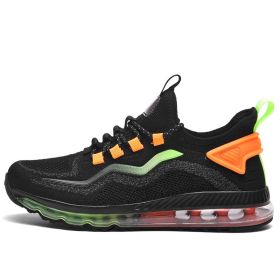 Big Size Men Athletic Running Sport Shoes Breathable Outdoor Walking Jogging Sneakers Air Mesh Summer Male Sport Trainers Hombre (Color: Black orange, size: 43)