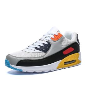 Mens Sneakers Arrival Running Shoes Lover Gym Shoes Light Breathe Comfort Outdoor Air Cushion Couple Jogging Hombre Shoes 36-47 (Color: white gray yellow, size: 37)
