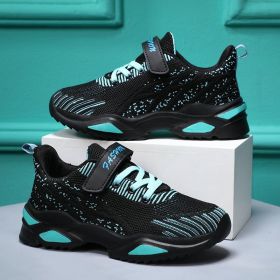 2022 New Breathable Kids Running Shoes Boys Casual Shoes for Children Sneakers Lightweight Girls Sports Shoes Tenis Infantil (Color: Black green, size: 35)