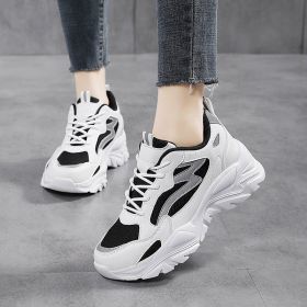 New casual shoes running shoes women's shoes fly woven casual sports shoes autumn tide (Color: Black, size: 40)