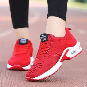 Summer new ghost step dance shoes square dance shoes mesh surface Korean version of sports women's shoes running trawl shoes students shoes (Color: Red, size: 41)