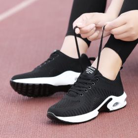 Summer new ghost step dance shoes square dance shoes mesh surface Korean version of sports women's shoes running trawl shoes students shoes (Color: Black, size: 42)