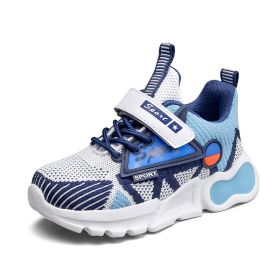 Autumn Kids Sneakers Children Sport Shoes Fashion Boys Casual Shoes Breathable Mesh Tenis boys Running shoes for boy (Color: Gray blue, size: 34)