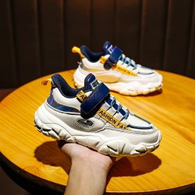 Fashion Kids Sport Shoes Boys Chunky Sneakers Lightweight Children Casual Running Shoes Pu Leather Tenis Sneakers for Girls 2022 (Color: Black, size: 32)