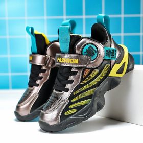 Vinsinw Kids Sneakers for Boys Leather Tennis Shoes Breathable Sports Running Shoes Lightweight Children Casual Walking Shoes (Color: Black and white, size: 32)