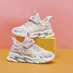 Kids Sports Sneakers Girls Running Shoes Children Casual Shoes Fashion Girls Shoes Anti-slippery Tenis Infantil Menino 2022 (Color: Pink, size: 28)