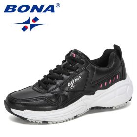 BONA 2022 New Designers Classics Sneakers Running Shoes Women Outdoor Sports Shoes Comfortable Running Shoes Ladies Walking Shoe (Color: WHITE DEEP BLUE, size: 8)