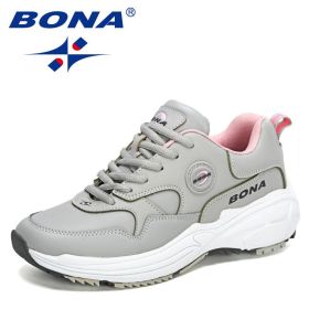 BONA 2022 New Designers Classics Retro Sports Shoes Women Casual Sneakers Running Shoes Ladies Vulcanized Tennis Jogging Shoes (Color: Black royal blue, size: 6)
