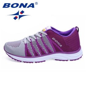 BONA New Typical Style Women Running Shoes Outdoor Walking Jogging Sneakers Lace Up Mesh Athletic Shoes soft Fast Free Shipping (Color: GRAY, size: 6)