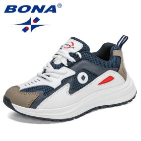BONA 2022 New Designers Light Weight Sports Shoes Women Running Casual Walking Sneakers Ladies Tenis Shoe Feminino Zapatos Mujer (Color: Light gray orange, size: 5.5)