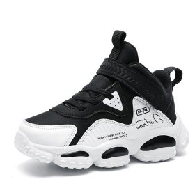 Winter Kids Shoes For Boys Sneakers Girls Sport Shoes Child Tenis Infantil Casual Warm Running Kids Shoes Boy kids fashion 28-39 (Color: Black and white, size: 38)