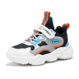 Kids Sport Shoes for Boys Running Sneakers Casual Breathable Children's Fashion Shoes 2022 Autumn Platform Light Shoes (Color: dark gray, size: 35)