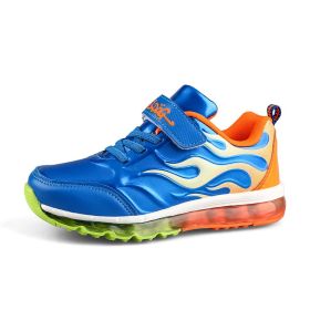 Children Lightweight Running Sneakers Boys Kids Breathable pu Sports Sneakers 2022 Fashion Jogging Tenis Shoes Girls size26-39 (Color: Royal blue, size: 28)