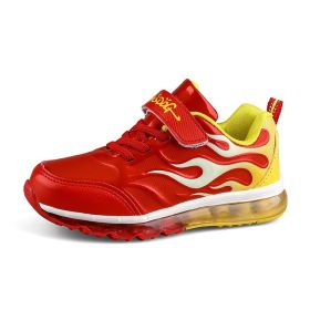 Children Lightweight Running Sneakers Boys Kids Breathable pu Sports Sneakers 2022 Fashion Jogging Tenis Shoes Girls size26-39 (Color: Red, size: 36)