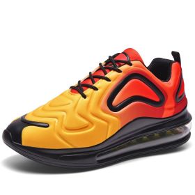 JJ tiger The latest color matching couples sky Eye air cushion shoes for men and women casual sports shoes (36-46 optional) (Color: Gold  yellow, size: 41)